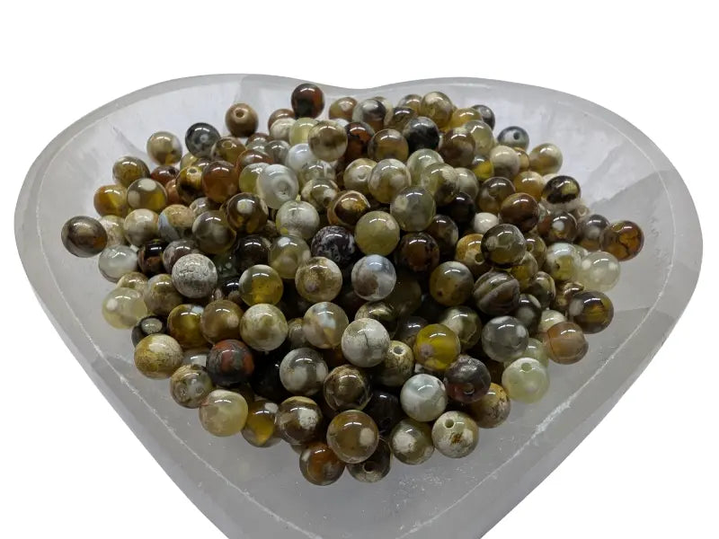 Agate de feu beige - 6 mm - 60 Perles Les Précieuses Perles