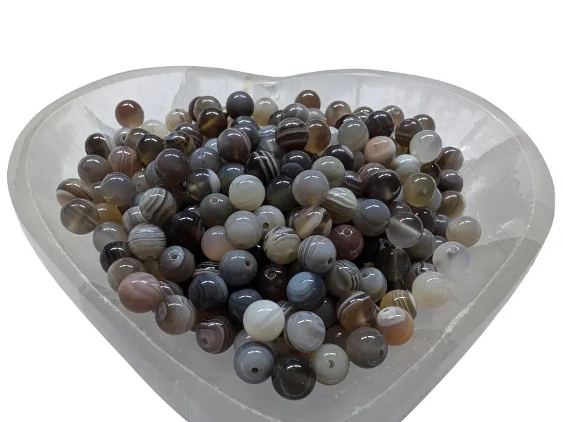 Agate du Botswana - 6 mm - 30/60 Perles Les Précieuses Perles