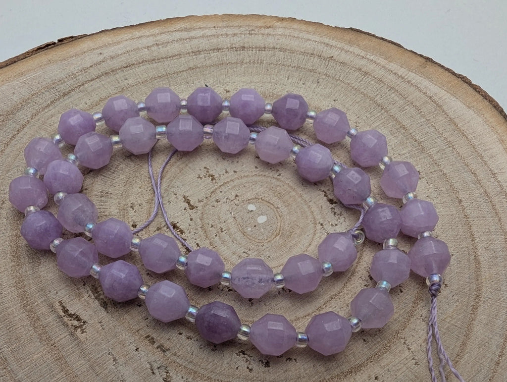 30 Perles En Agate Violette Facettées 4mm - Lot Pour Création De Bijoux DIY