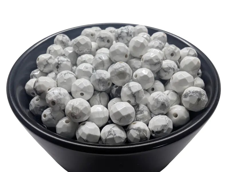 Howlite à facettes - 8 mm - 20 Perles Les Précieuses Perles