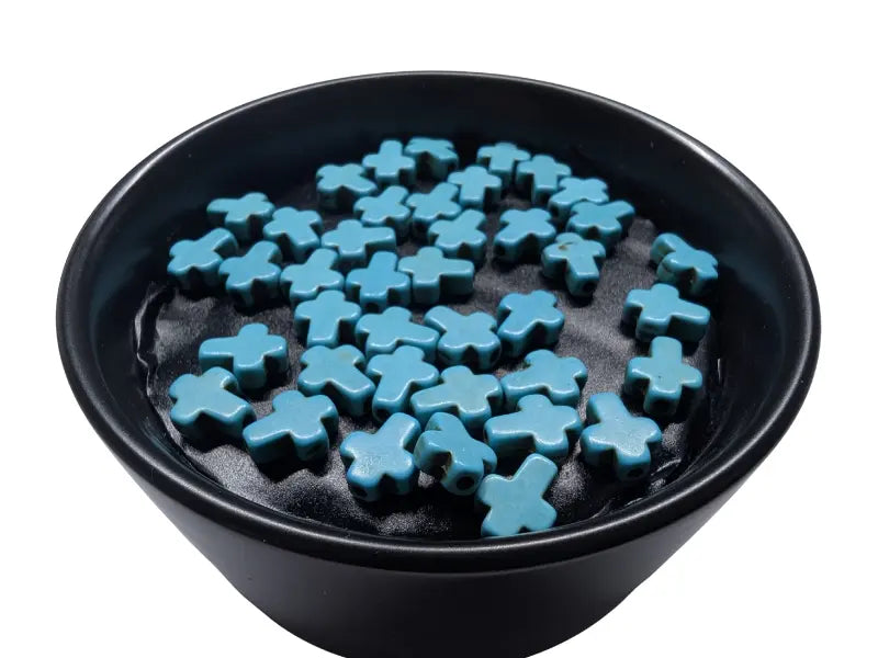 Turquoise synthétique - Croix percées - 20/40 Perles Les Précieuses Perles
