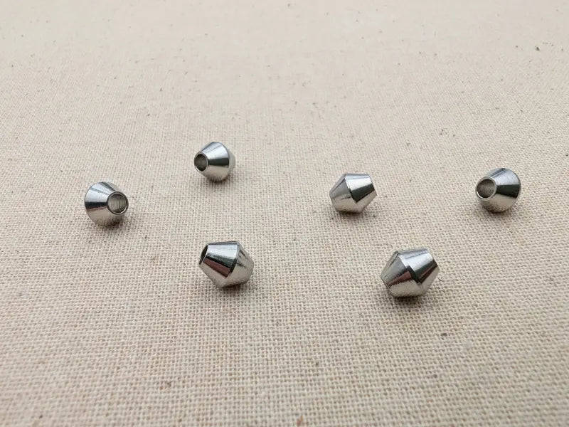 Perles toupie 6 mm en acier inoxydable 304 – Trou 2,5 mm – Lot de 10 ou 20 Les Précieuses Perles