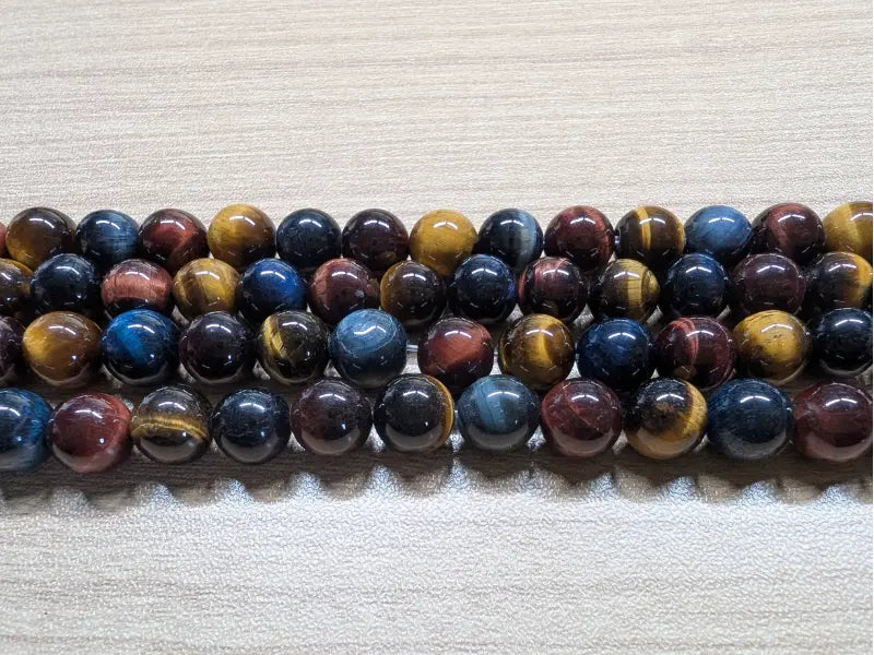 Œil de tigre rouge et bleu Grade A - 8 mm - 20/40 Perles Les Précieuses Perles