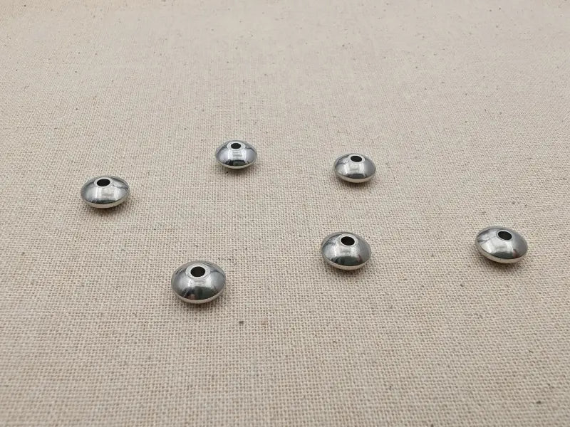 Perles intercalaires 8 x 4 mm en acier inoxydable 201 – Lot de 10, 20 ou 40 perles Les Précieuses Perles