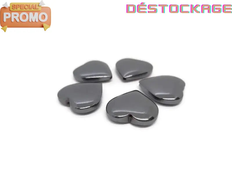Hématite synthétique - Cœurs 20 x 20 x 5 mm Les Précieuses Perles
