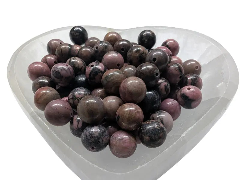 Rhodonite - 10 mm - 20 Perles Les Précieuses Perles