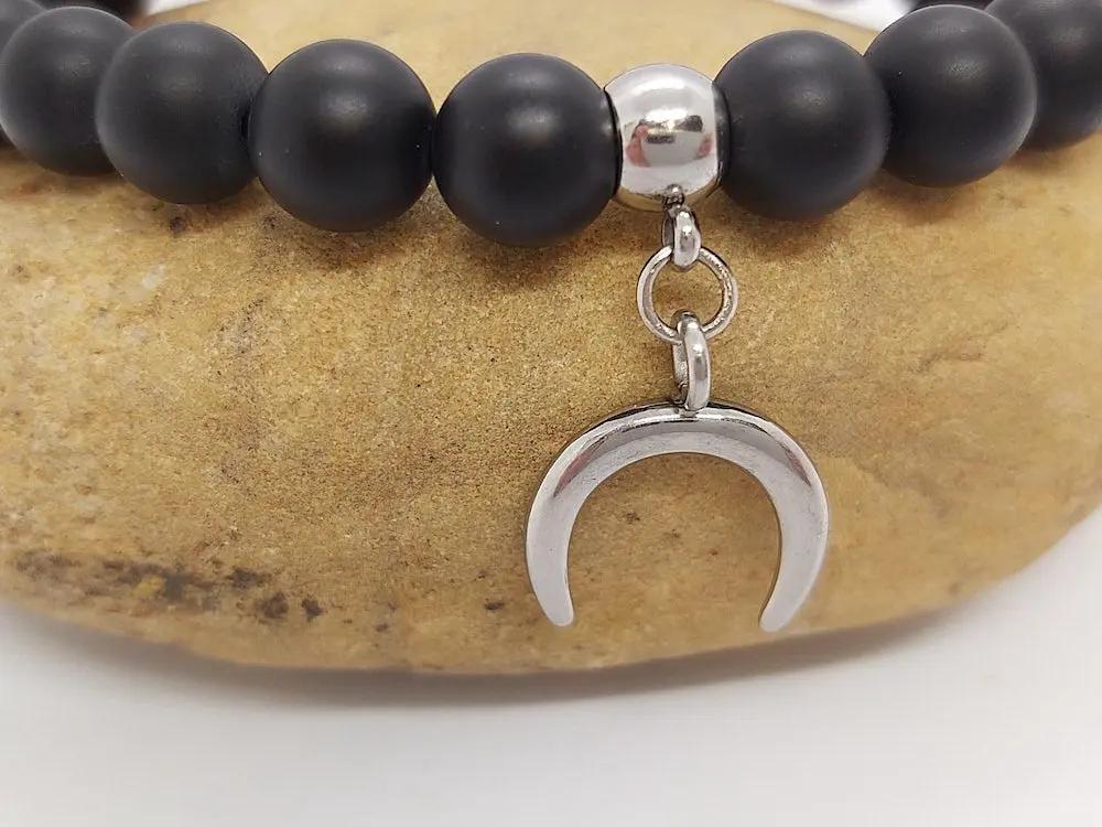 Breloque croissant de lune - Double corne - Inox - Lot de 5/10 Les Précieuses Perles