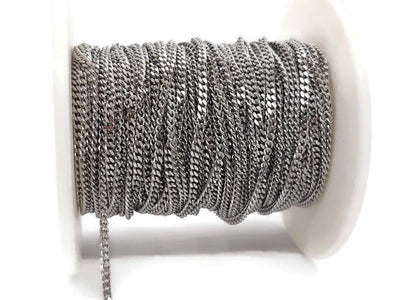 Chaine maille gourmette 3 x 2 mm inox - vendue au mètre