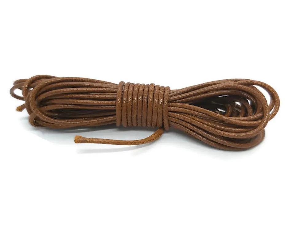 Cordon coton ciré marron 1,5 mm Les Précieuses Perles