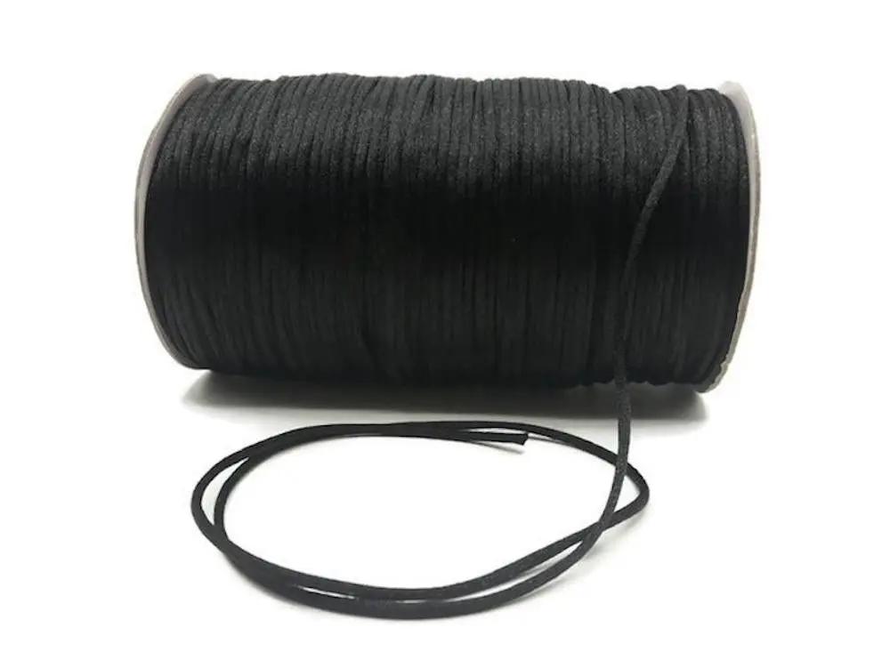 Cordon nylon noir de 2 mm Les Précieuses Perles