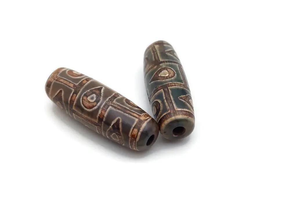 Agate - DZI Tibétaine 9 œil Les Précieuses Perles