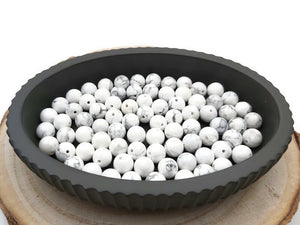 Howlite blanche - 8 mm - 20/40 Perles