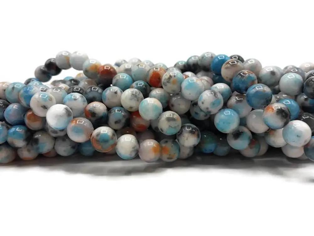 Jade multicolore - 8 mm - 40 Perles Les Précieuses Perles
