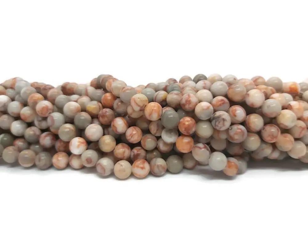 Jaspe beige orangé - 6 mm - 60 Perles Les Précieuses Perles