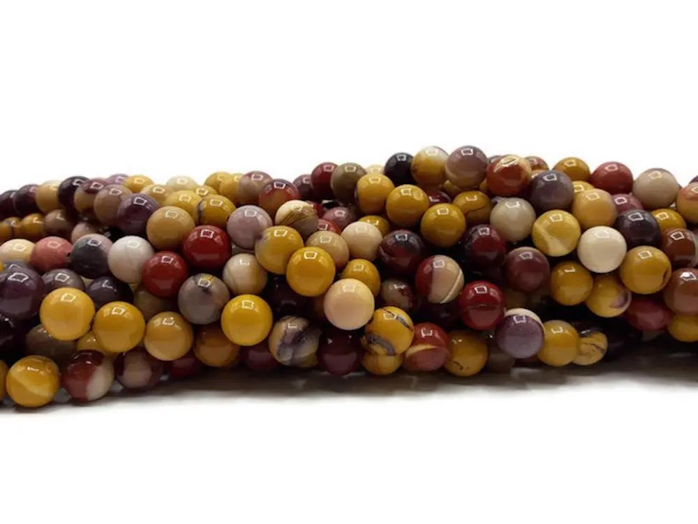 Jaspe Mokaïte - 6-6,8 mm - 30/60 Perles Les Précieuses Perles
