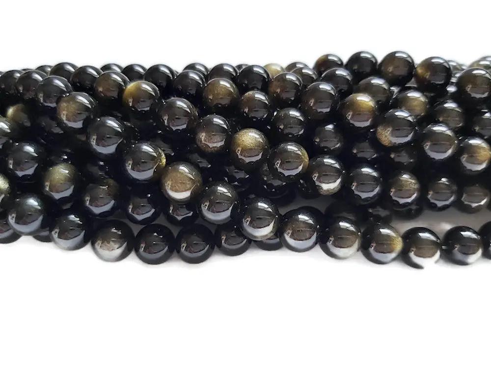 Obsidienne dorée - 6 mm - 30/60 Perles Les Précieuses Perles