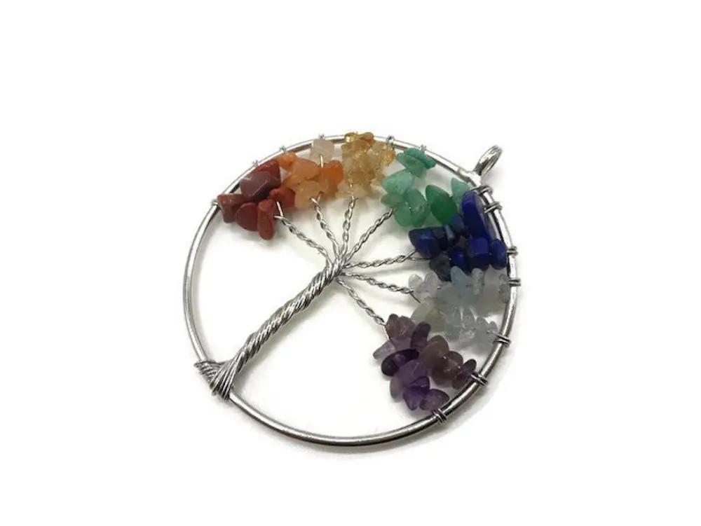Pendentif arbre de vie 7 Chakras Les Précieuses Perles