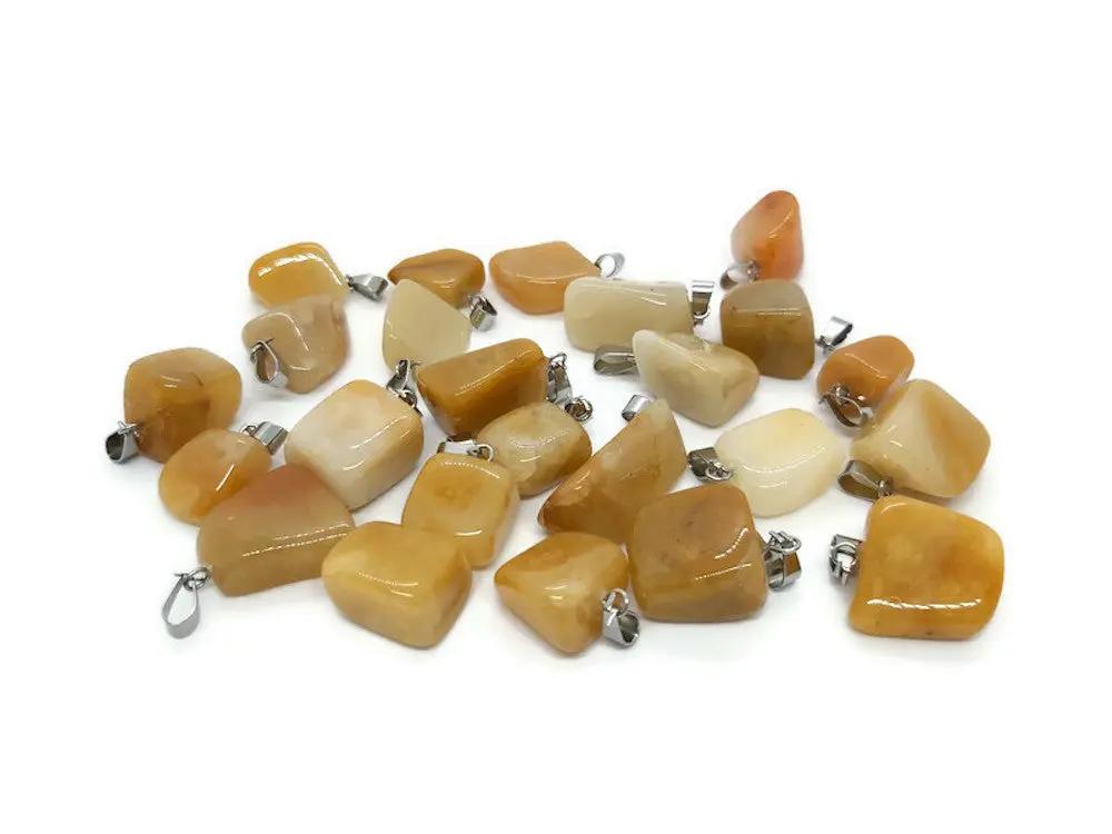 Pendentif pépite Jade - Bélière inox - 1 pièce Les Précieuses Perles
