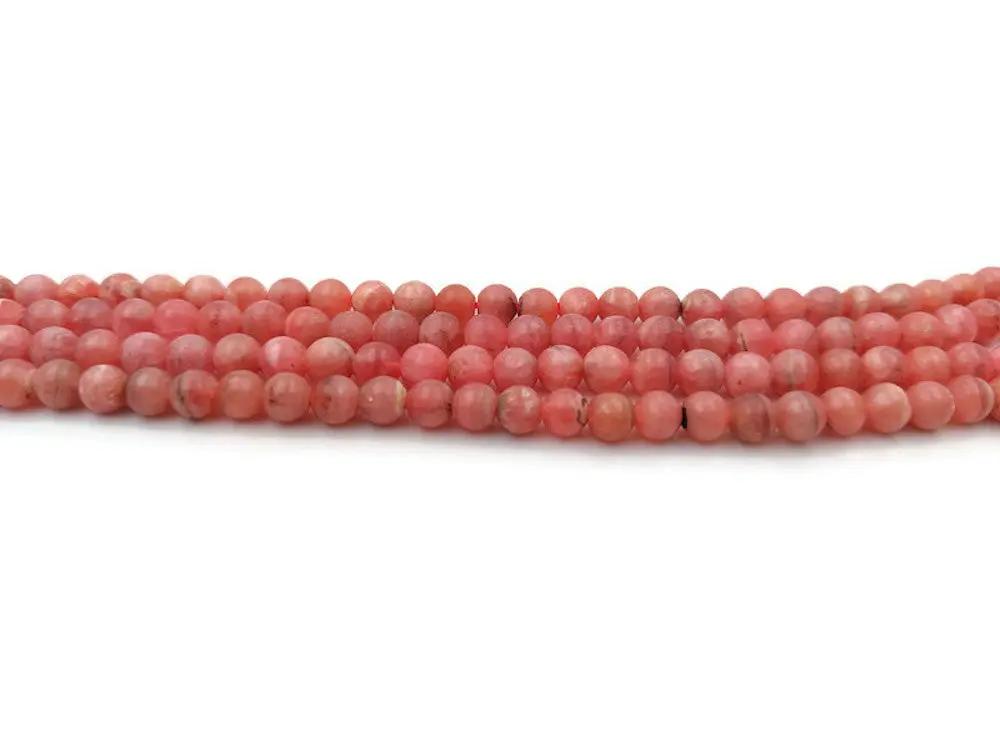 Rhodochrosite - 6 mm -30 Perles Les Précieuses Perles