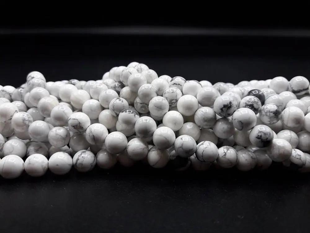 Howlite blanche - 8 mm - 20/40 Perles Les Précieuses Perles