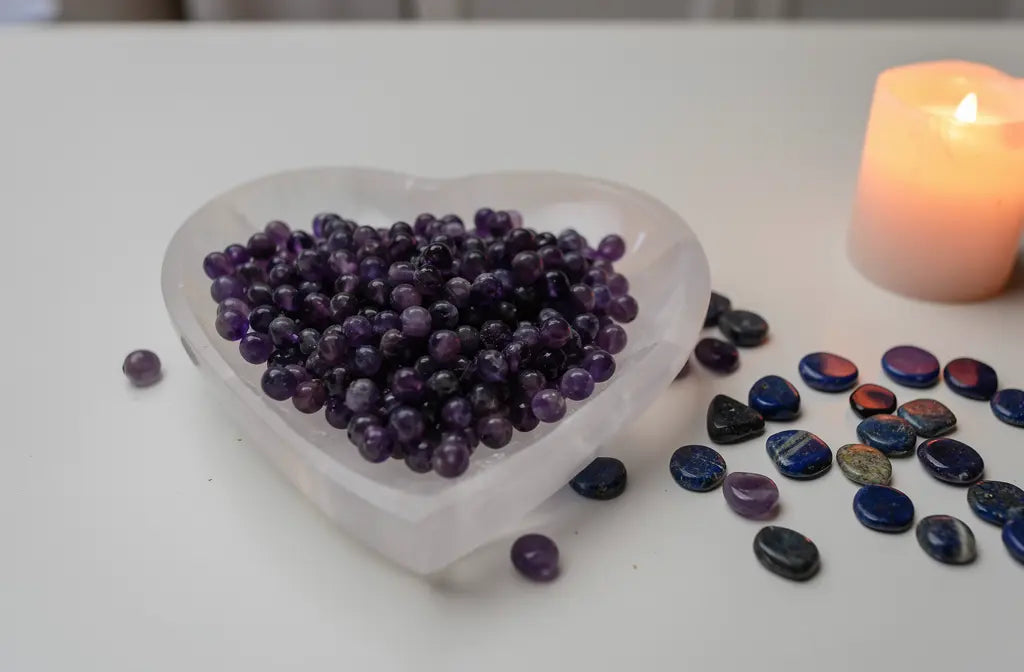 Bracelet améthyste et lapis lazuli : bijou en pierres naturelles