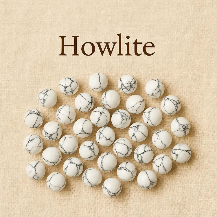 Collection-Howlite-Perles-naturelles-nervurées-pour-créations-de-bijoux Les Précieuses Perles