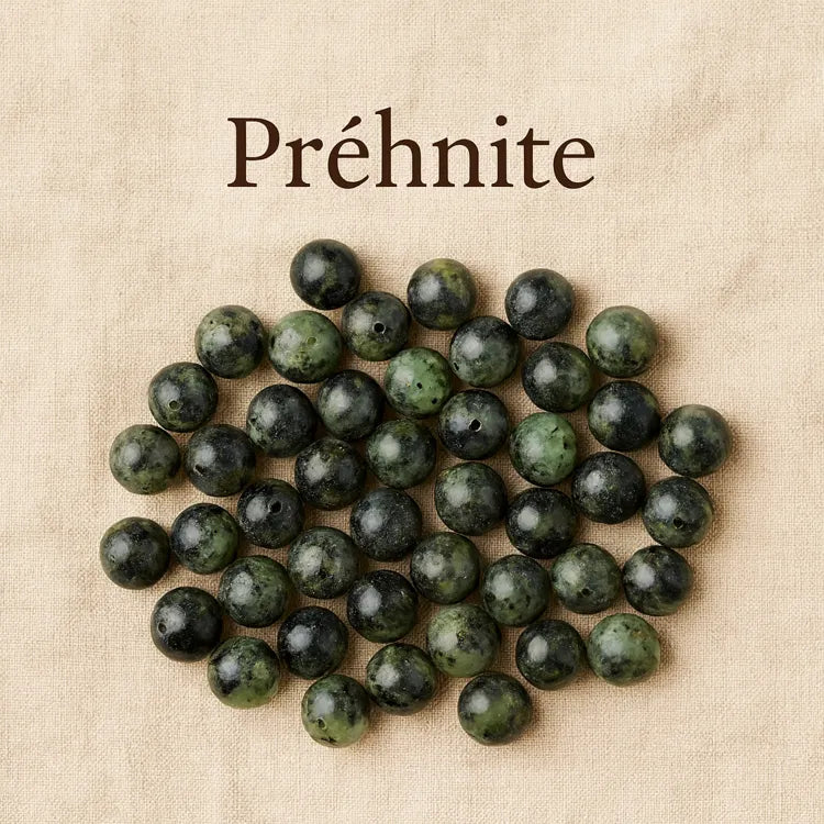 Collection-Préhnite.-Perles-douce-et-lumineuse Les Précieuses Perles