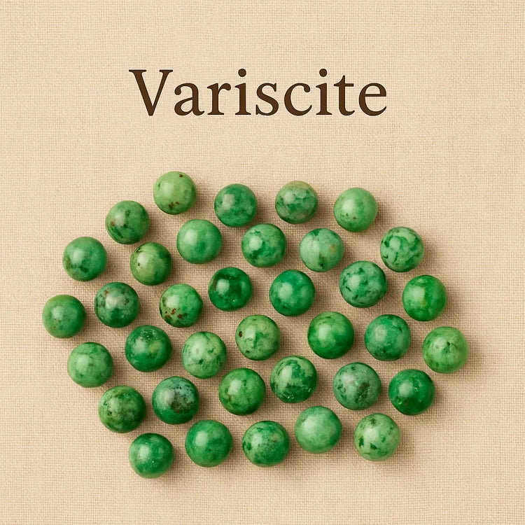 Collection-Variscite-Perles-naturelles-vertes-aux-nuances-uniques Les Précieuses Perles