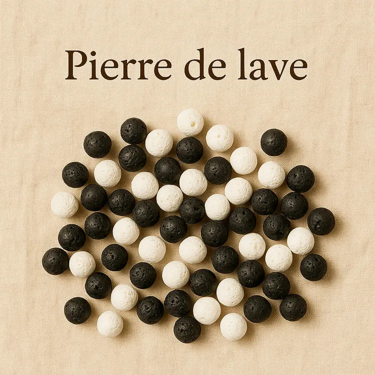 Collection-Pierre-de-Lave-Perles-naturelles-noires-blanches-pour-créations-puissantes Les Précieuses Perles