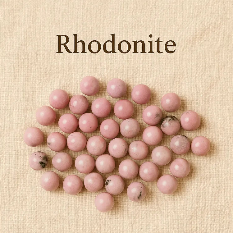 Collection-Rhodonite-Perles-naturelles-rose-noir-pour-créations-équilibrées Les Précieuses Perles