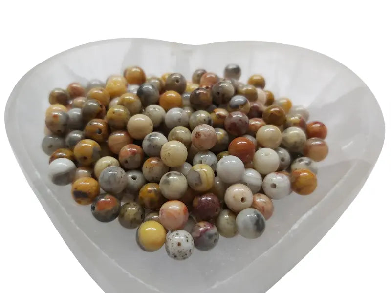 Agate Crazy Lace beige - 6 mm - 30/60 Perles Les Précieuses Perles