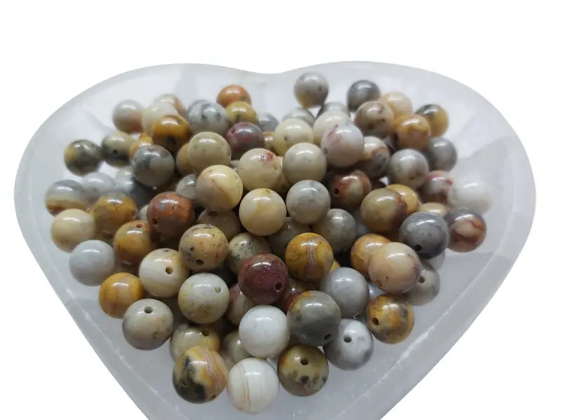 Agate Crazy Lace beige - 8 mm - 20/40 Perles Les Précieuses Perles