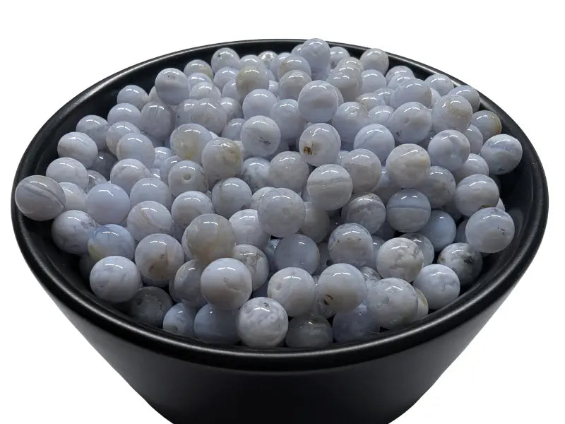 Agate dentelle bleue - 6 mm - 30 Perles Les Précieuses Perles