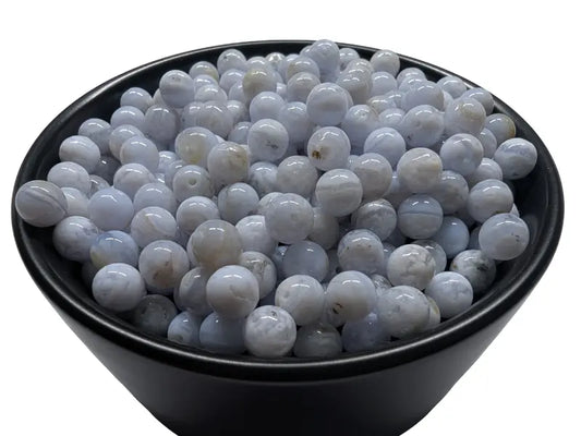 Agate dentelle bleue - 6 mm - 30 Perles Les Précieuses Perles