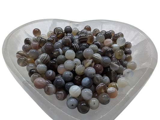 Agate du Botswana - 6 mm - 30/60 Perles Les Précieuses Perles