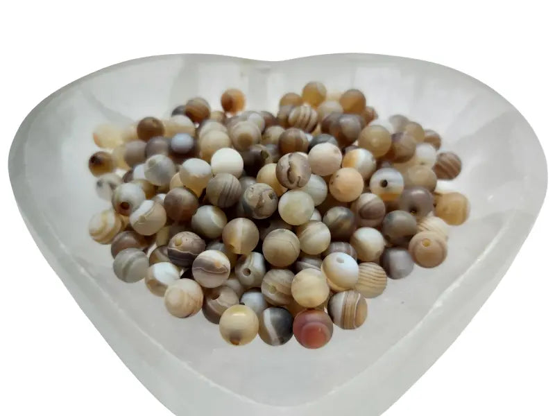 Agate rayée marron Grade A - 6 mm - 60 Perles Les Précieuses Perles