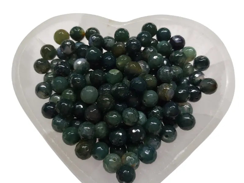 Agate Mousse - facettes - 8 mm - 20/40 Perles Les Précieuses Perles