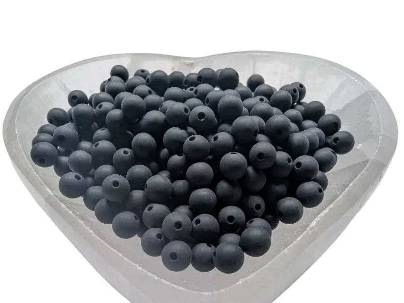 Agate noire Grade A - 6 mm - 60 Perles Les Précieuses Perles
