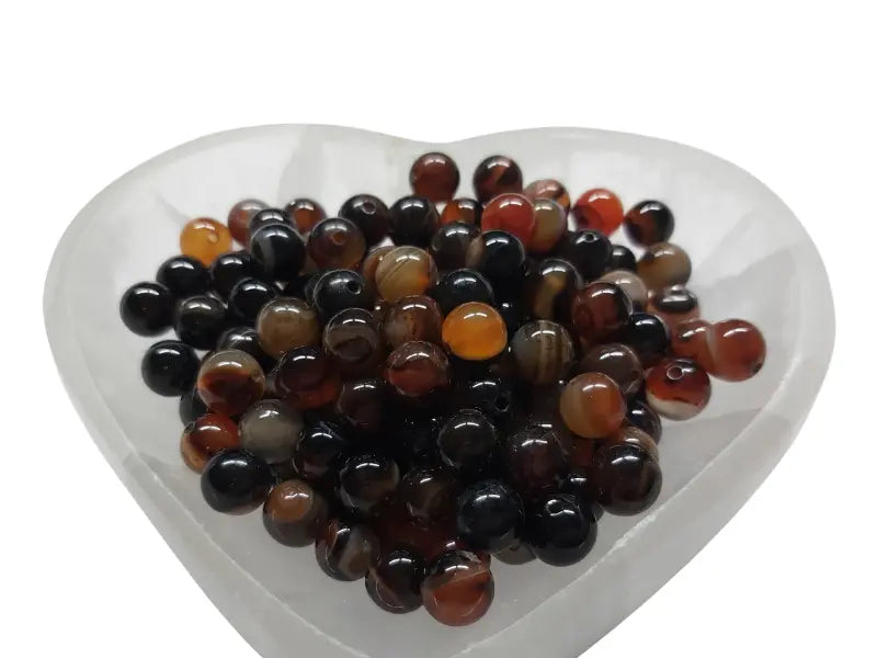 Agate rayée marron - 8 mm - 20/40 Perles Les Précieuses Perles