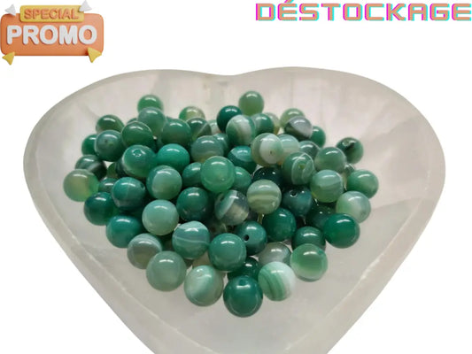 Agate rayée verte Grade A - 8 mm - 20/40 Perles Les Précieuses Perles