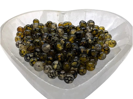 Agate veine de dragon verte - 6 mm - 30/60 Perles Les Précieuses Perles