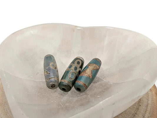 Agate - DZI Tibétaine 5 œil Les Précieuses Perles