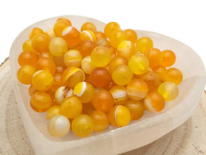 Agate rayée Grade A orange - 10 mm - 20 Perles