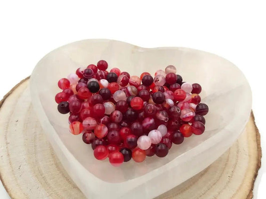 Agate rayée rouge Grade A - 6 mm - 60 Perles Les Précieuses Perles