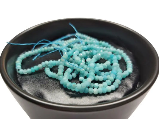 Amazonite - 3 mm - Perles à facettes - Fil de 39 cm Les Précieuses Perles