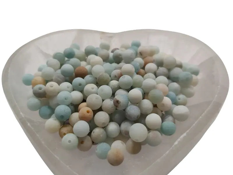 Amazonite givrée - 6 mm - 30/60 Perles Les Précieuses Perles