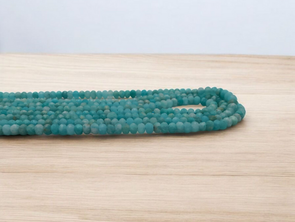 Amazonite - 3 mm - Perles à facettes - Fil de 39 cm