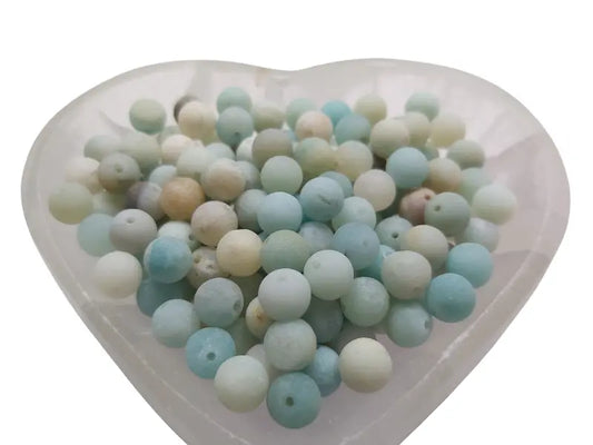 Amazonite Givrée - 8 mm - 20/40 Perles Les Précieuses Perles