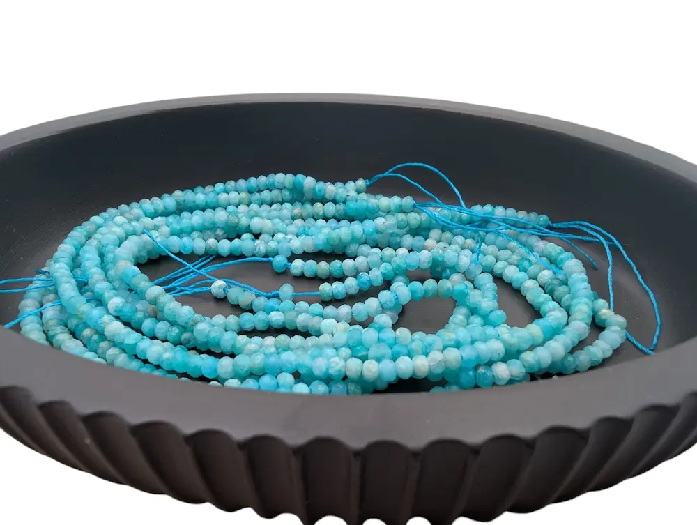 Amazonite - 3 mm - Perles à facettes - Fil de 39 cm Les Précieuses Perles