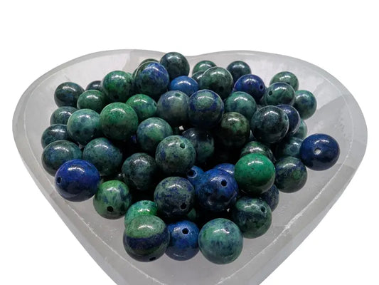 Azurite Malachite -  10 mm - 20 Perles Les Précieuses Perles